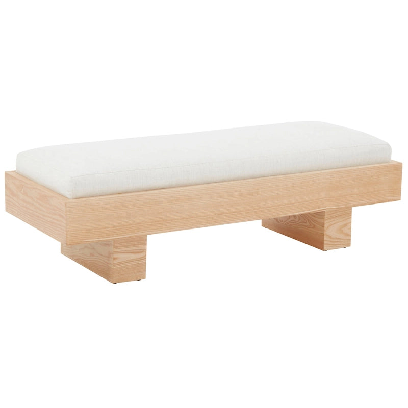Banc en bois blanc - 52 po L x 20 po P x 17 po H