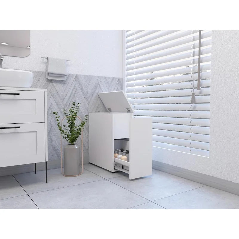 TUHOME Ventus Bathroom Storage Cabinet with Liftable Top and Drawer
