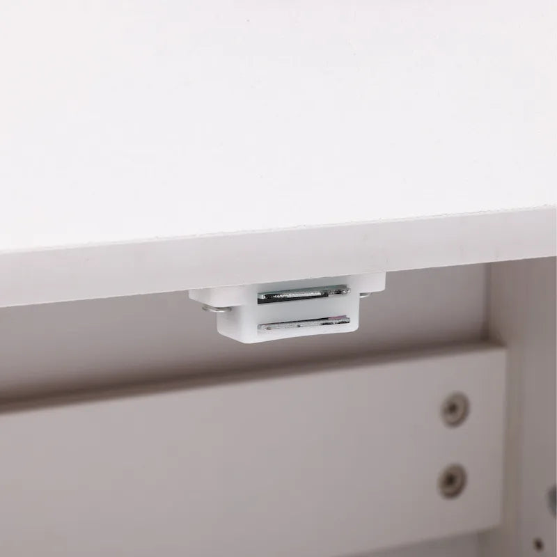 Meuble de rangement pour salle de bain en bois blanc et noir - 81 cm H x 60 cm L x 30 cm P