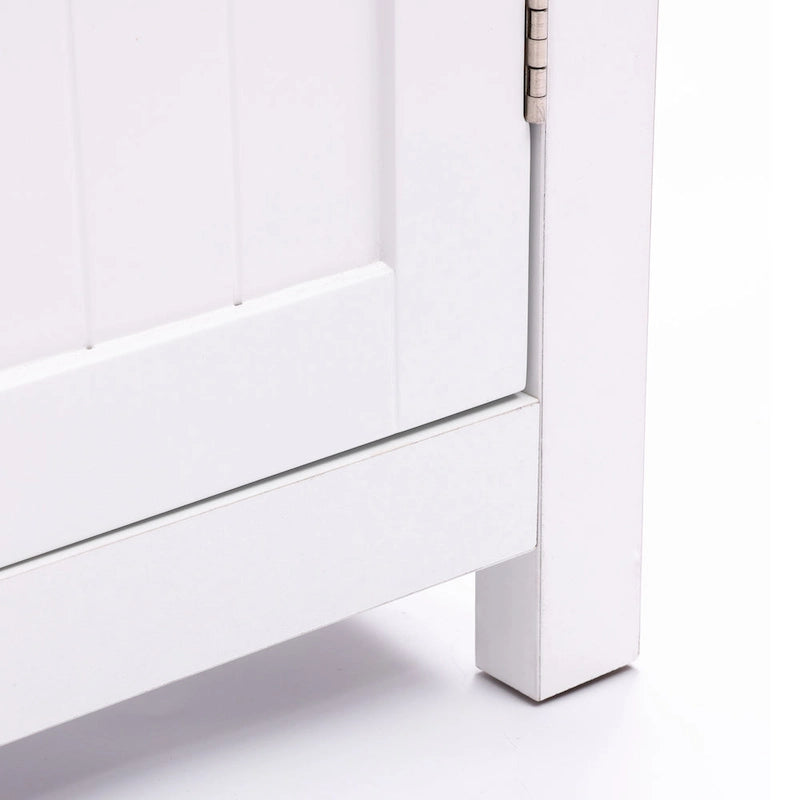 Meuble de rangement pour salle de bain en bois blanc et noir - 81 cm H x 60 cm L x 30 cm P