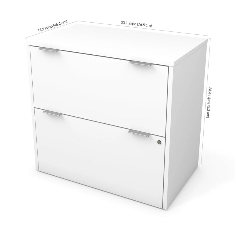 Caisson de classement latéral à deux tiroirs pour dossiers format lettre pour bureau à domicile