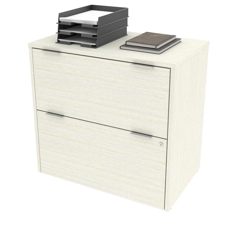 Caisson de classement latéral à deux tiroirs pour dossiers format lettre pour bureau à domicile