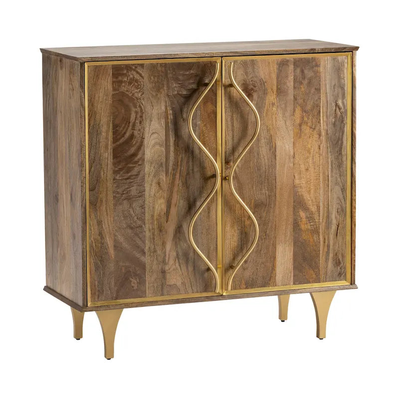 Meuble à 2 portes en bois de manguier, 40 po x 16 po x 40 po