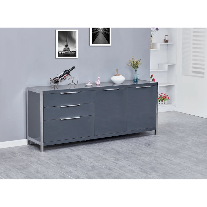 Commode moderne 3 tiroirs laquée
