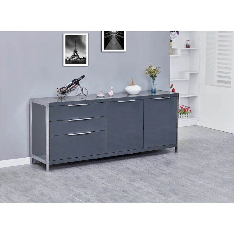 Commode moderne 3 tiroirs laquée