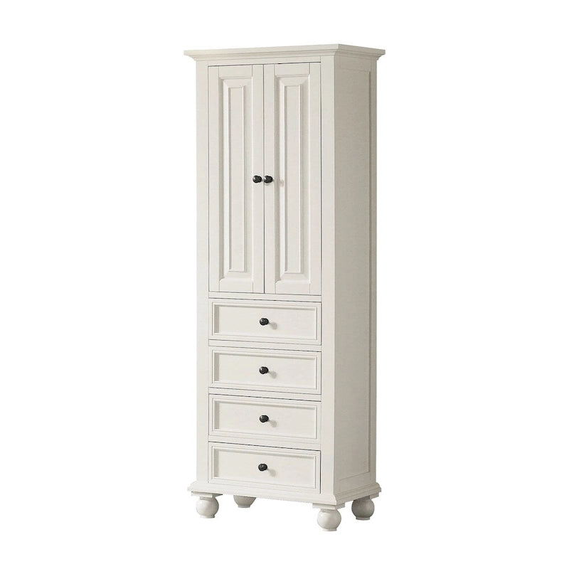 Meuble colonne de salle de bain 24 pouces, fini blanc français - 24 po L x 68 po H