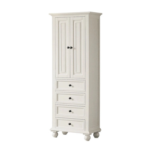 Meuble colonne de salle de bain 24 pouces, fini blanc français - 24 po L x 68 po H