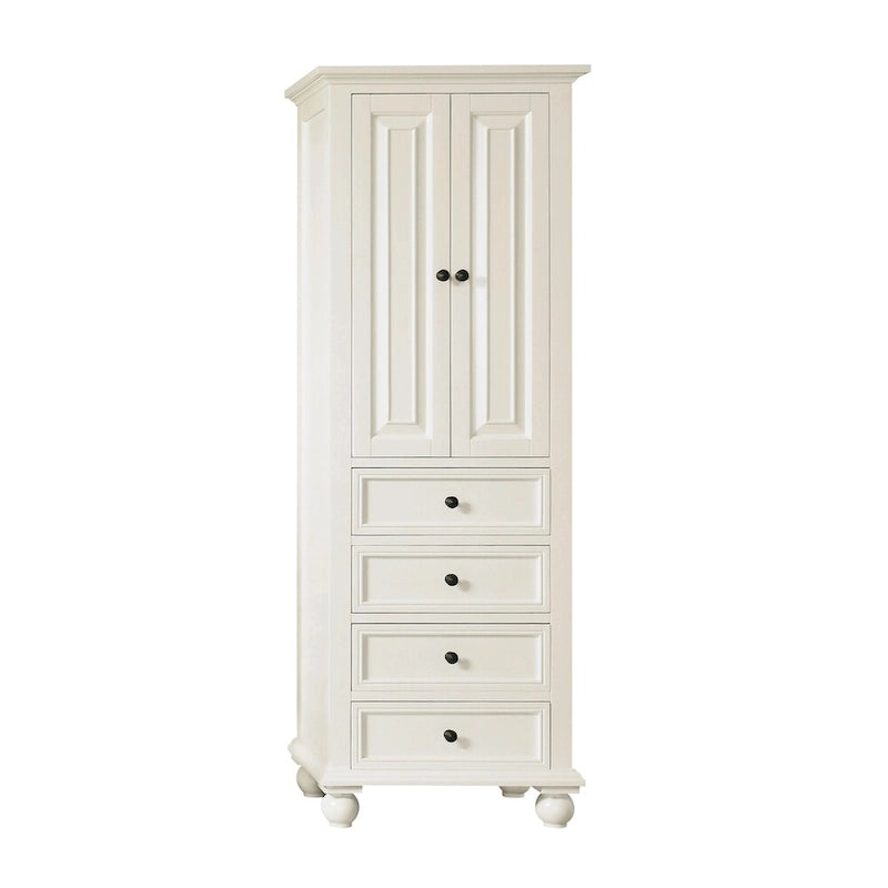 Meuble colonne de salle de bain 24 pouces, fini blanc français - 24 po L x 68 po H