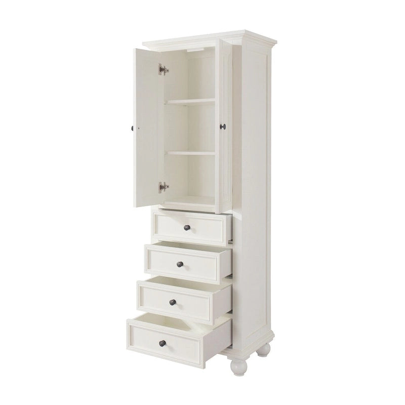 Meuble colonne de salle de bain 24 pouces, fini blanc français - 24 po L x 68 po H