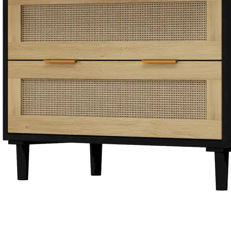 Meuble de rangement en rotin à 3 tiroirs de 31,5 po pour chambre ou salon