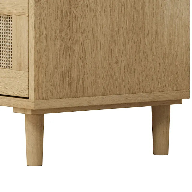 Meuble de rangement en rotin à 3 tiroirs de 31,5 po pour chambre ou salon