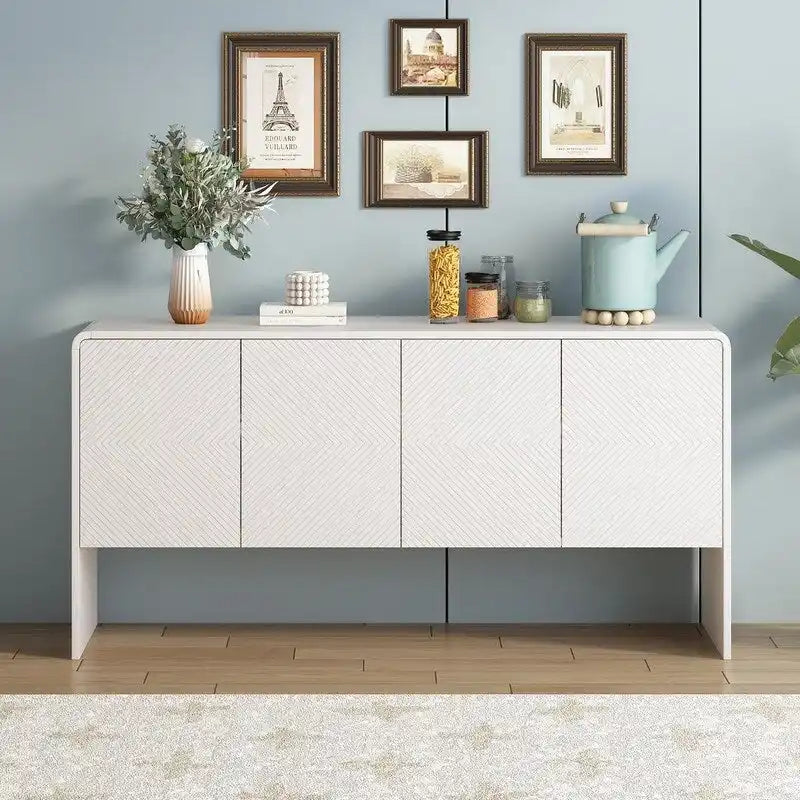 Buffet avec grand espace de rangement de 60 L et 4 portes