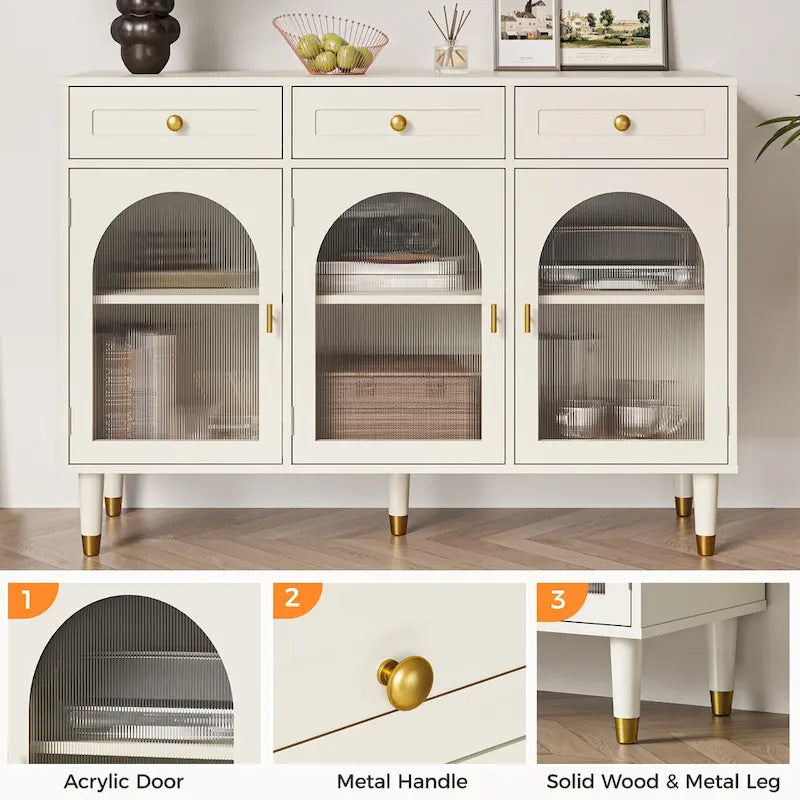 Buffet 3 tiroirs de 47,2 po de largeur