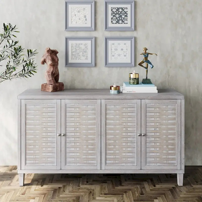 Meuble d'appoint 4 portes Meuble en bois Buffet de rangement