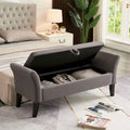 Banc en velours avec rangement de 51,5 po