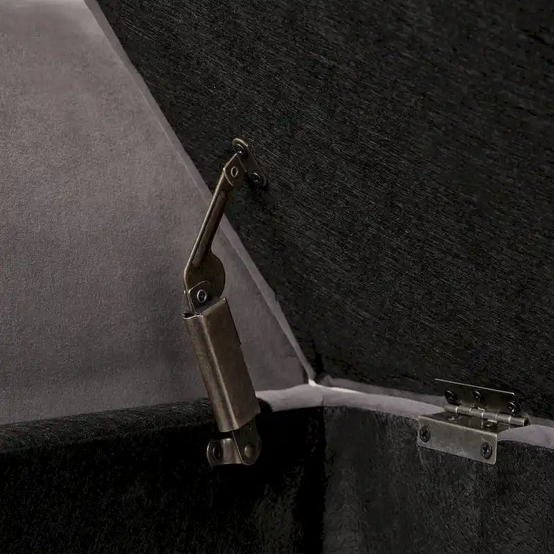 Banc en velours avec rangement de 51,5 po