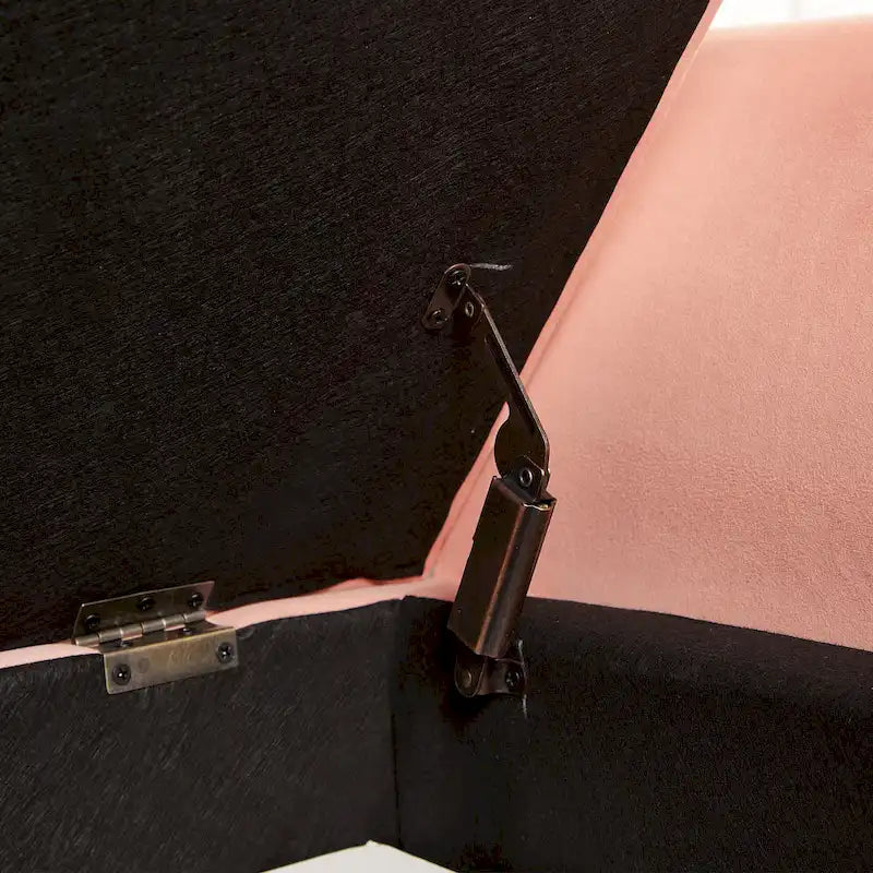 Banc en velours avec rangement de 51,5 po