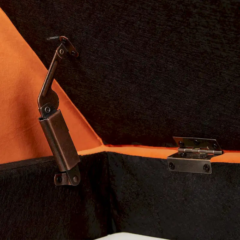 Banc en velours avec rangement de 51,5 po