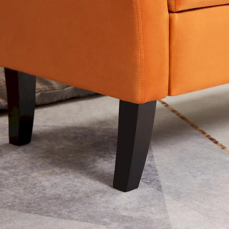 Banc en velours avec rangement de 51,5 po