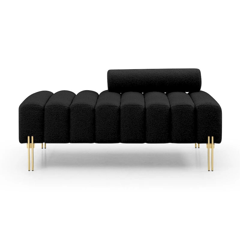Banc de bout de lit moderne de 53,2 po de largeur, canapé 2 places capitonné en tissu, pouf d'entrée