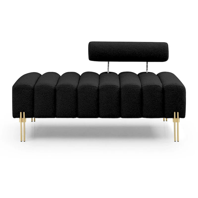 Banc de bout de lit moderne de 53,2 po de largeur, canapé 2 places capitonné en tissu, pouf d'entrée