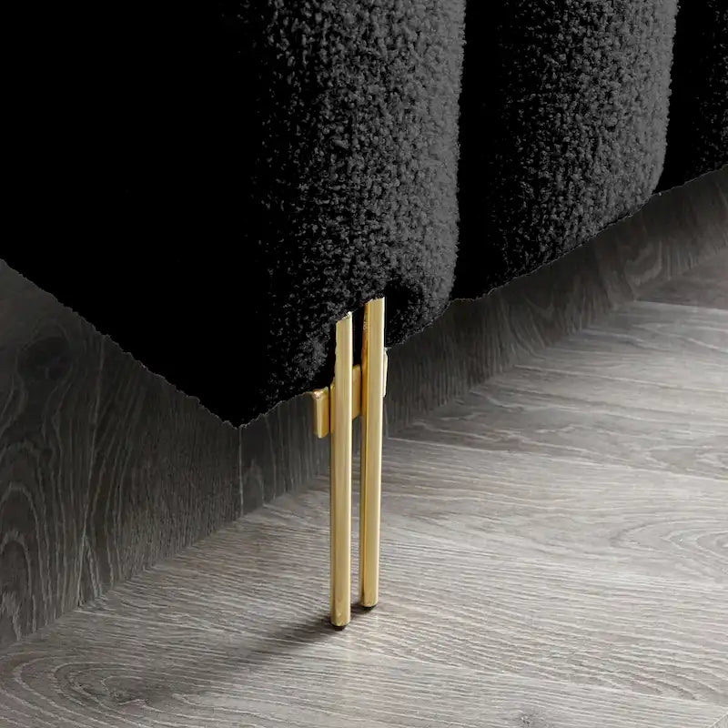 Banc de bout de lit moderne de 53,2 po de largeur, canapé 2 places capitonné en tissu, pouf d'entrée