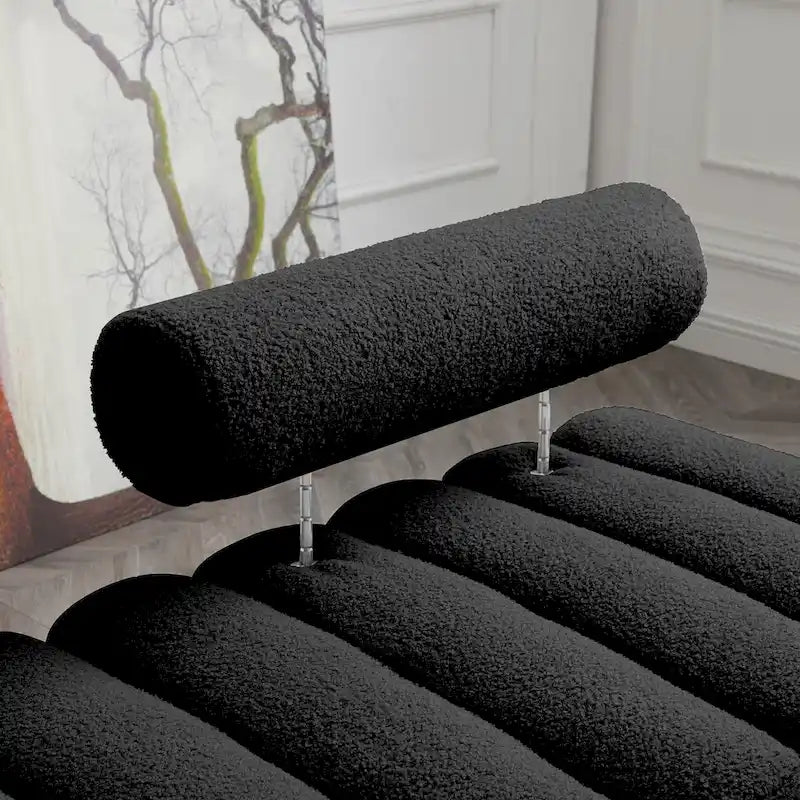 Banc de bout de lit moderne de 53,2 po de largeur, canapé 2 places capitonné en tissu, pouf d'entrée