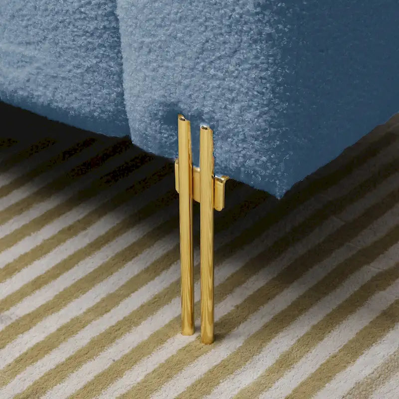 Banc de bout de lit moderne de 53,2 po de largeur, canapé 2 places capitonné en tissu, pouf d'entrée