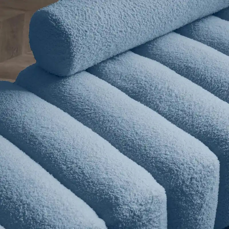 Banc de bout de lit moderne de 53,2 po de largeur, canapé 2 places capitonné en tissu, pouf d'entrée