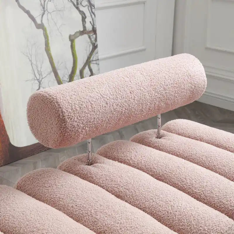 Banc de bout de lit moderne de 53,2 po de largeur, canapé 2 places capitonné en tissu, pouf d'entrée