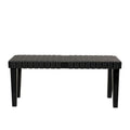 Banc en bois tressé noir ou marron