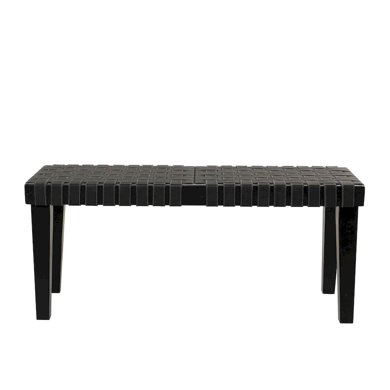 Banc en bois tressé noir ou marron
