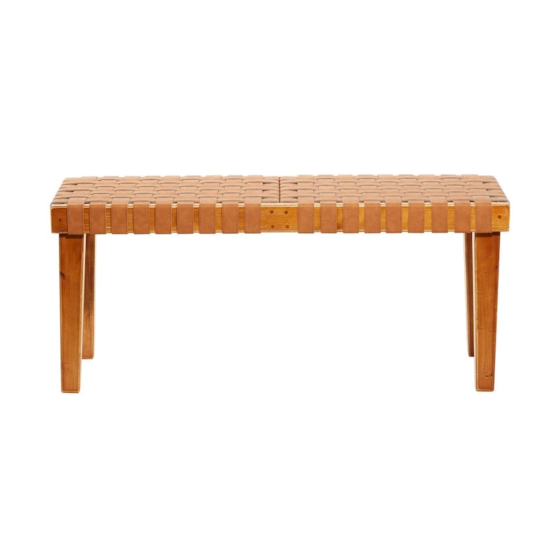 Banc en bois tressé noir ou marron