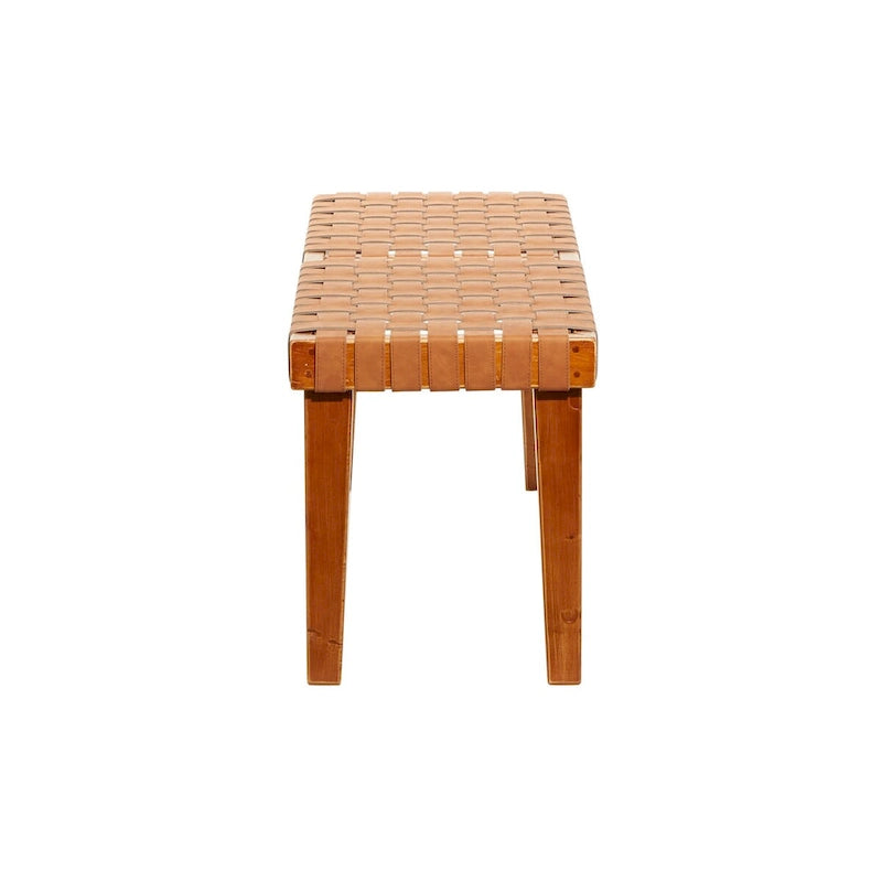Banc en bois tressé noir ou marron