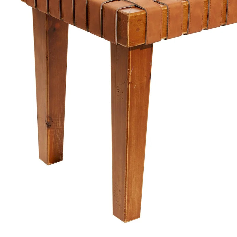 Banc en bois tressé noir ou marron