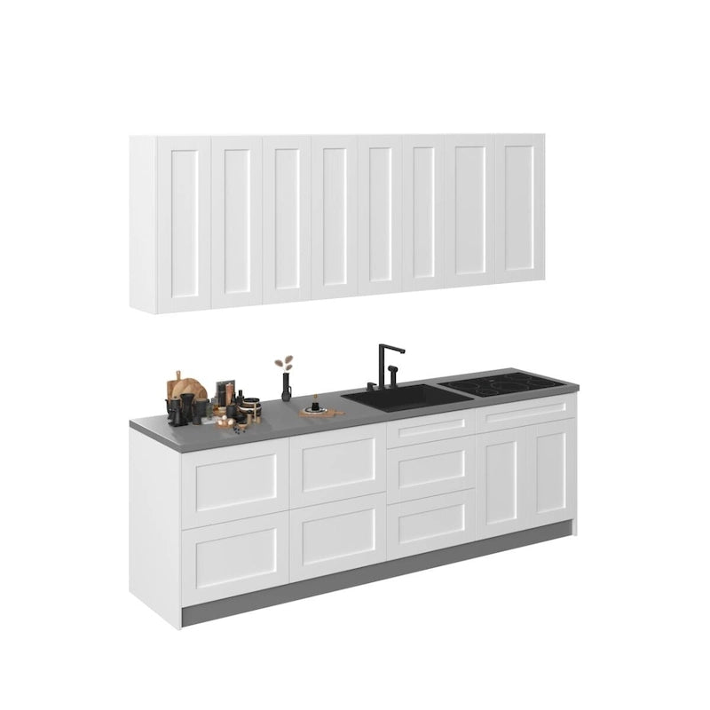 Caisson de cuisine bas, blanc mat, 8,5 pi de largeur - 103 po x 24 po