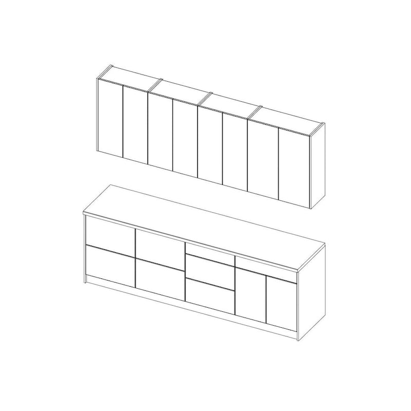 Caisson de cuisine bas, blanc mat, 8,5 pi de largeur - 103 po x 24 po