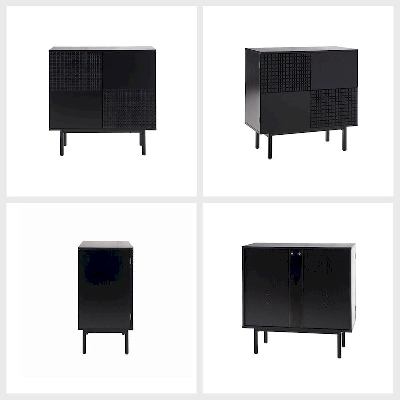 Meuble d'appoint moderne de 30 po de hauteur à 2 portes avec pied en métal