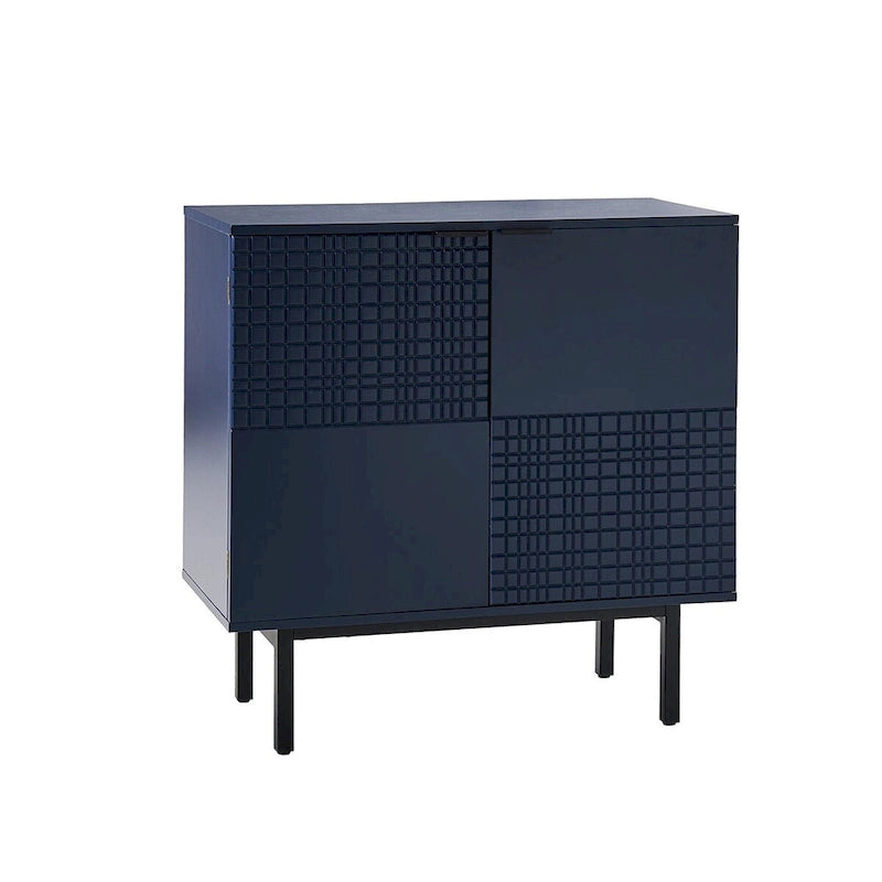 Meuble d'appoint moderne de 30 po de hauteur à 2 portes avec pied en métal