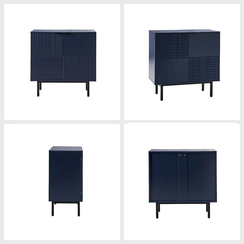 Meuble d'appoint moderne de 30 po de hauteur à 2 portes avec pied en métal