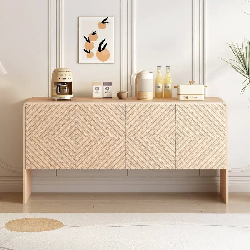 Buffet/bahut minimaliste de 60 po de largeur avec 4 portes et grand espace de rangement