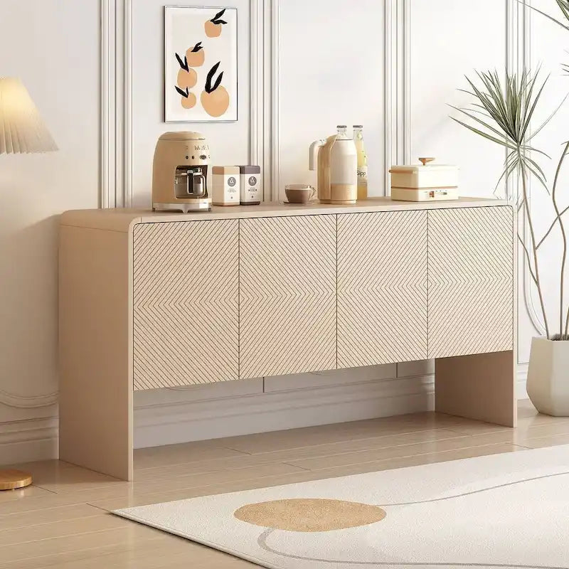 Buffet/bahut minimaliste de 60 po de largeur avec 4 portes et grand espace de rangement