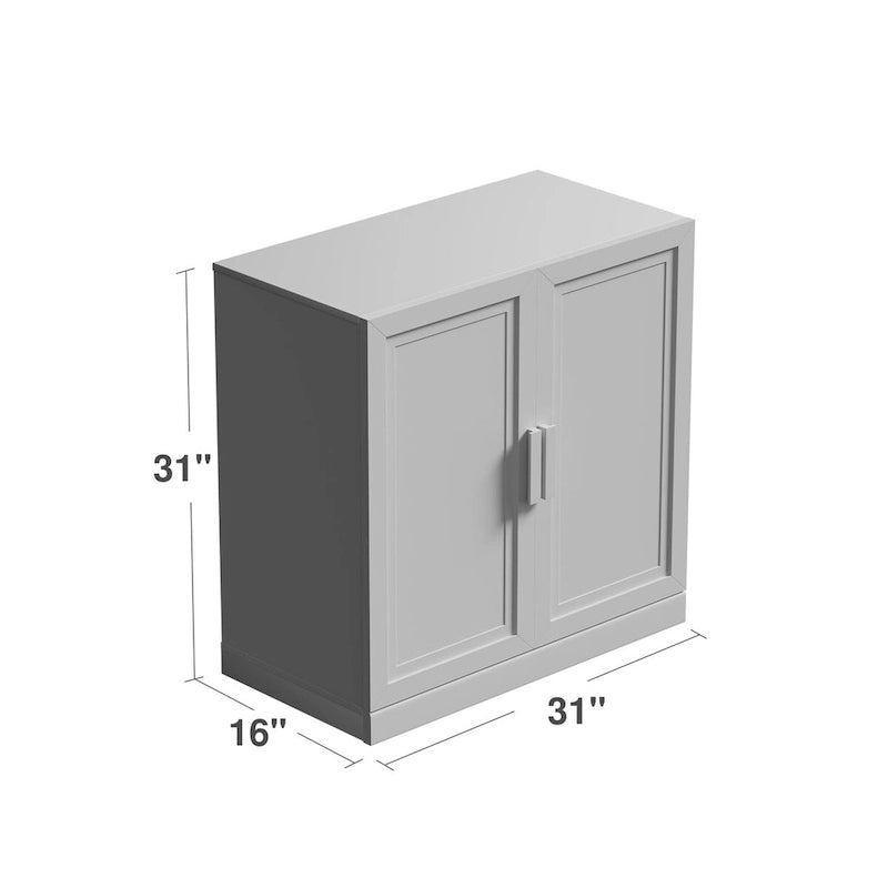 Armoire de rangement à deux portes avec étagères, 31 po