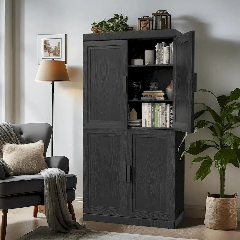 Armoire de rangement à deux portes avec étagères, 31 po