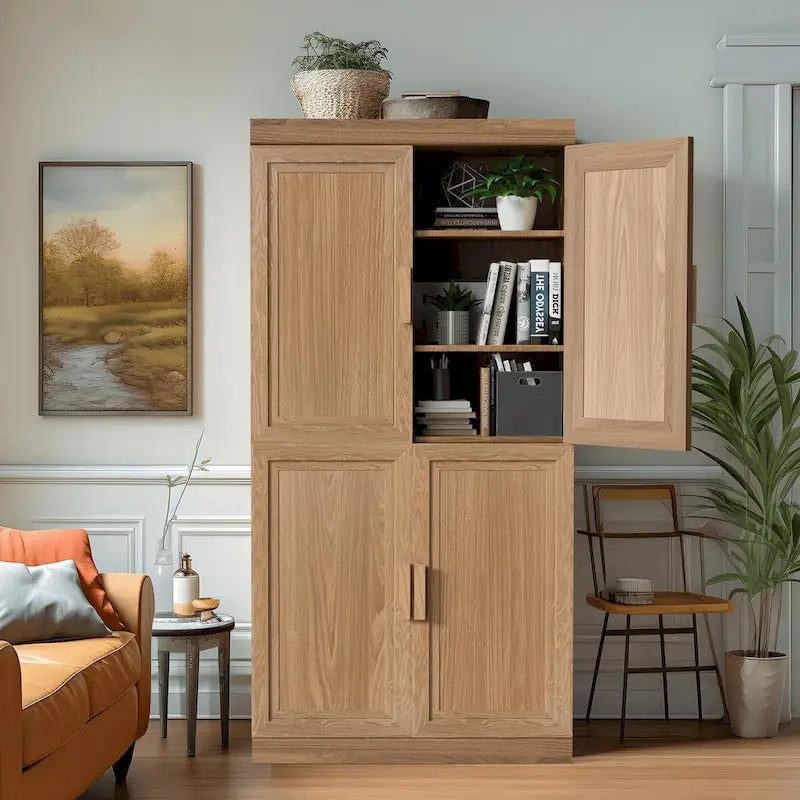 Armoire de rangement à deux portes avec étagères, 31 po