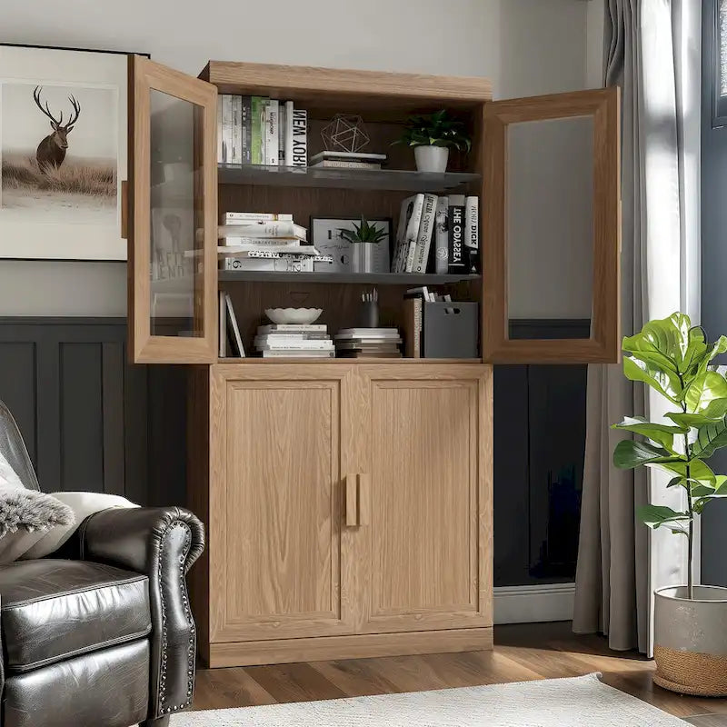 Armoire de rangement à deux portes avec étagères, 31 po