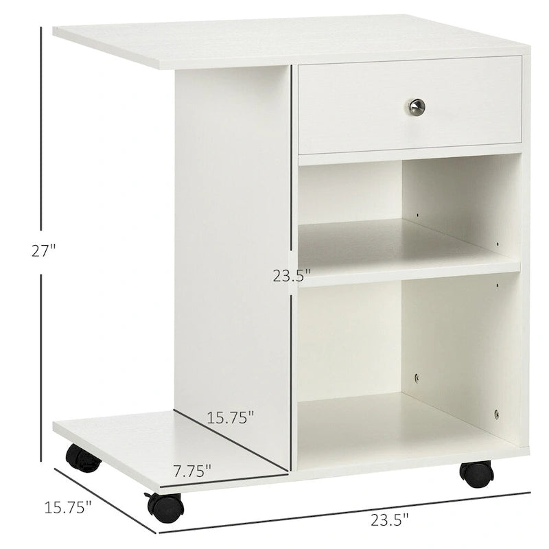 Support pour imprimante mobile, caisson de bureau à roulettes, réglable