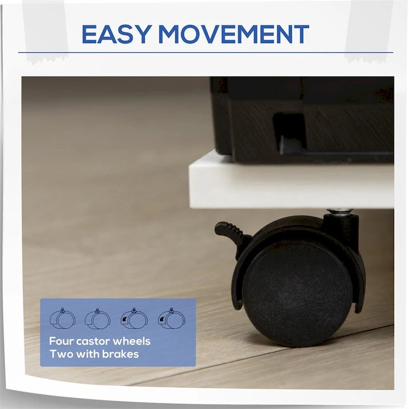 Support pour imprimante mobile, caisson de bureau à roulettes, réglable