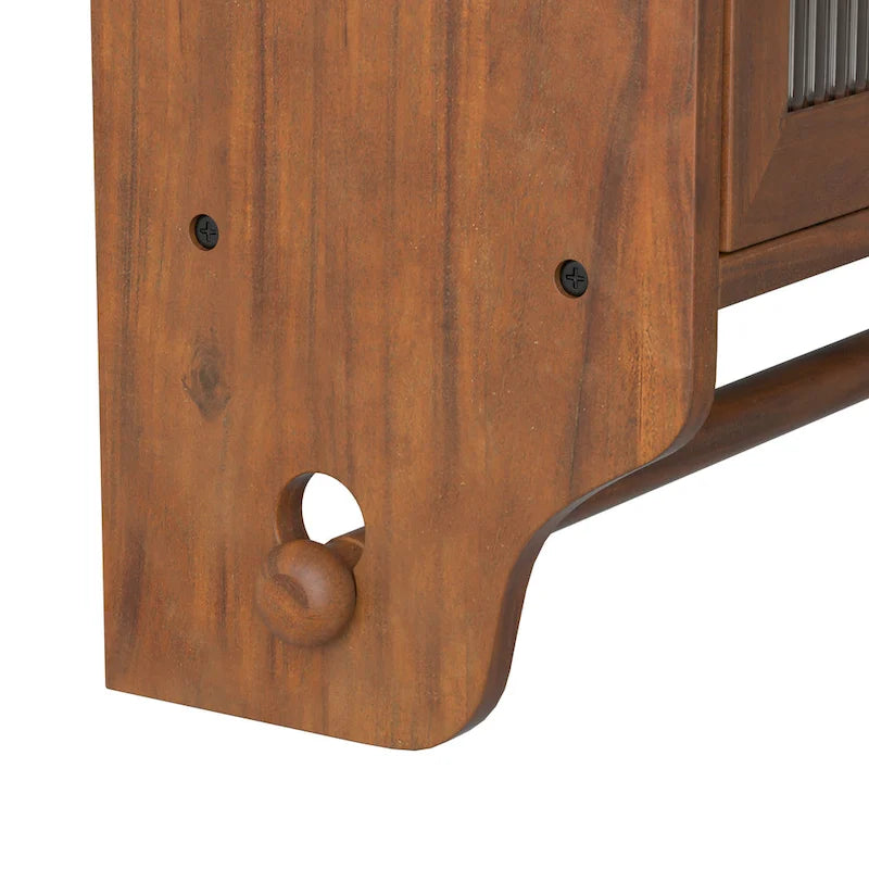 Armoire murale à double porte vintage en verre de 24,8 po