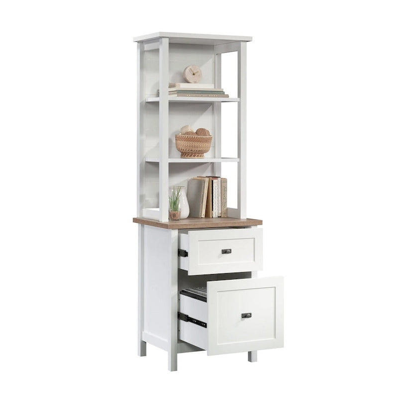 Colonne de rangement haute avec tiroirs et étagères pour bureau à domicile